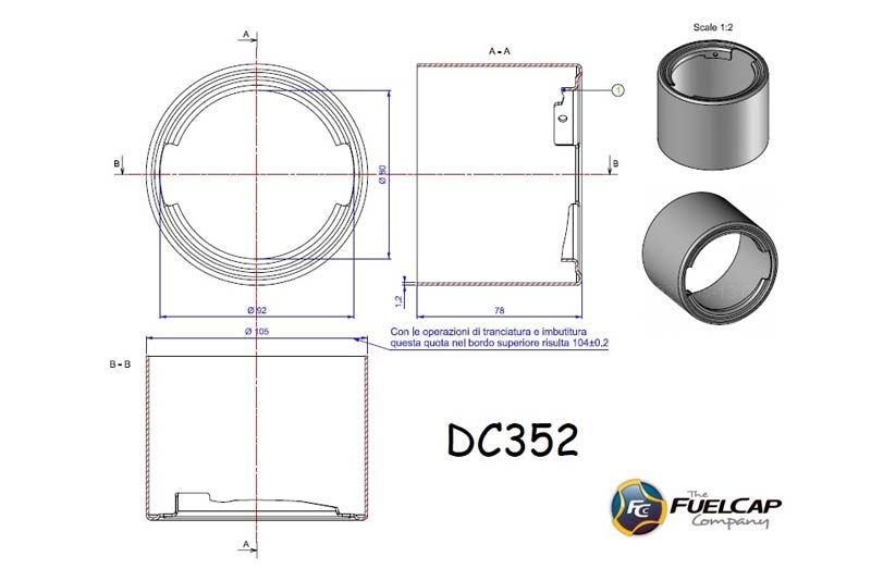 DC352 Mild Steel Filler Neck (105mm x 78mm)