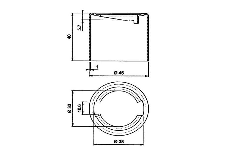 DC811 Mild Steel Filler Neck (40x45x30mm)